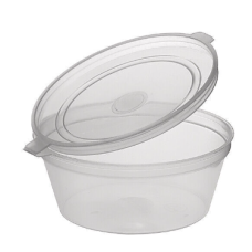 2OZ PLASTIC CONTAINER WITH LID 50PCS X PKT